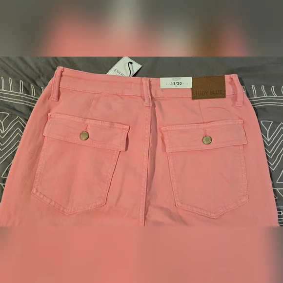 Judy Blue Pink High Rise Cargo Straight Jeans Size 11/30 - Picture 4 of 11